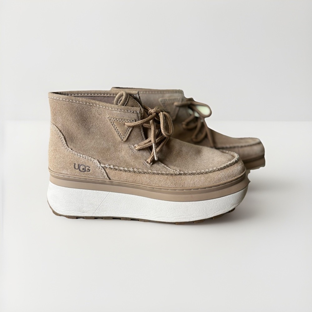 UGG Marin Bootie Chestnut Suede Platform Lace Up Women Boots Sz 8 (1123291) - Picture 3 of 6